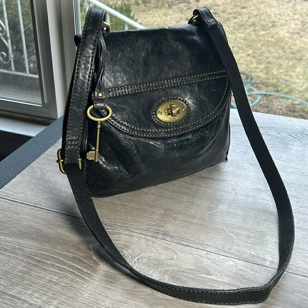 Fossil cute bag, tote purse chocolate brown - Picture 1 of 6